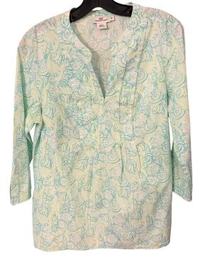 VINEYARD VINES Women's Allover Shells Print Tunic Top Sz M EUC